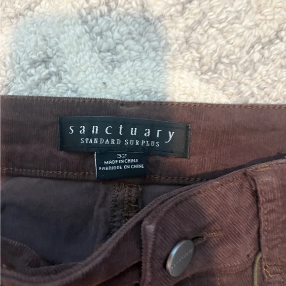 Sanctuary Chocolate Corduroy Pants Size 32 - Picture 3 of 7